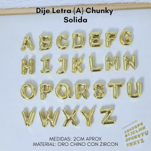 DIJE LETRA (A) CHUNKY SOLIDO