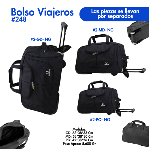 BOLSO VIAJERO #248 CON RUEDAS - Imagen 4