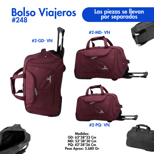 BOLSO VIAJERO #248 CON RUEDAS - Imagen 3