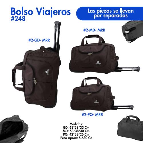BOLSO VIAJERO #248 CON RUEDAS - Imagen 2