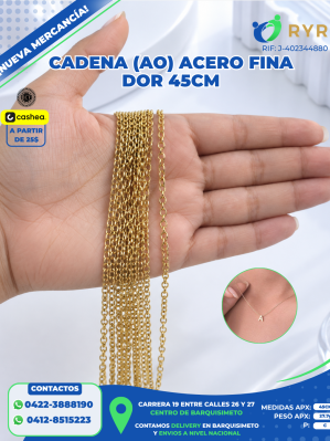 CADENA (AO) ACERO FINA DOR 45CM