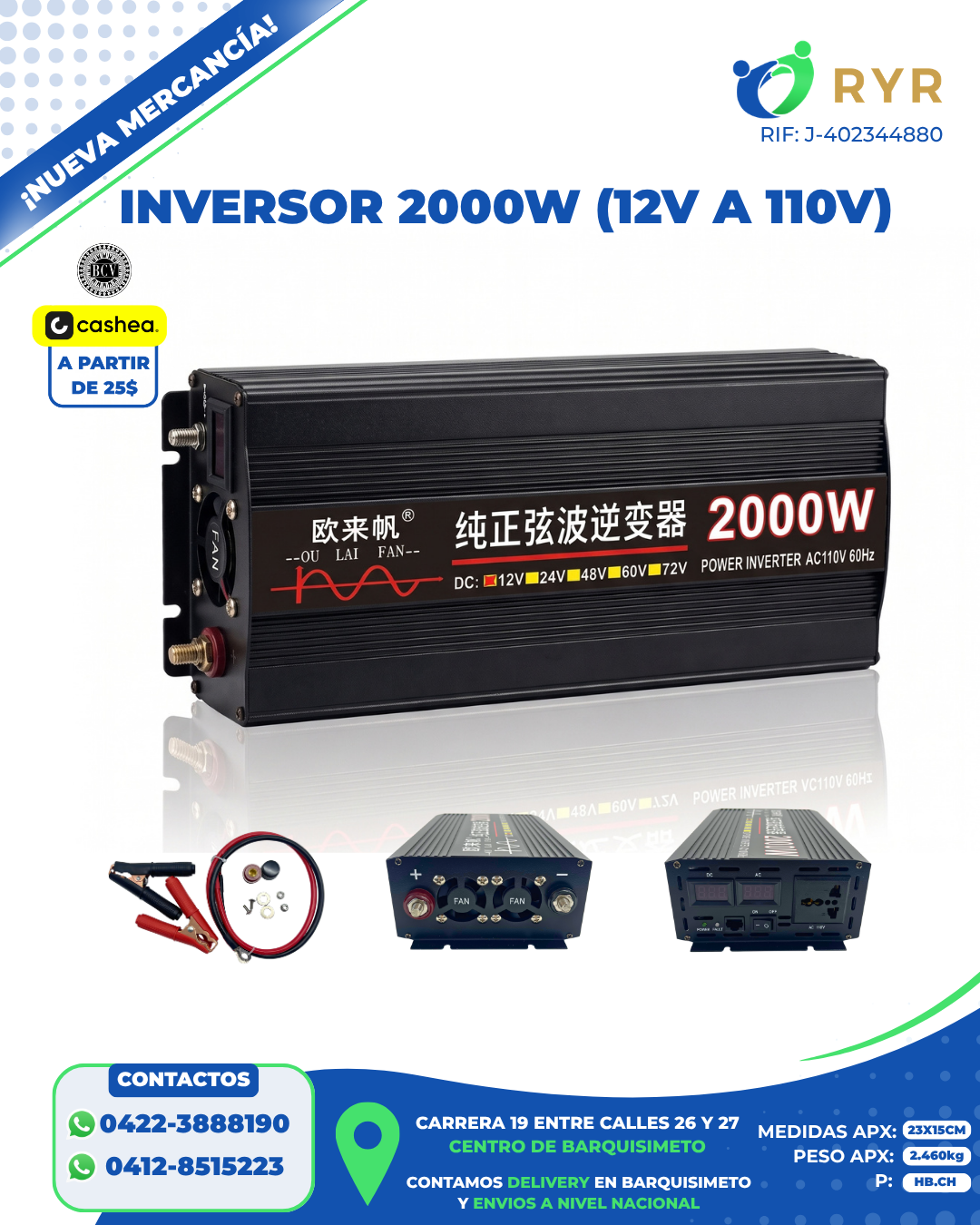 INVERSOR 2000W (12V A 110V)