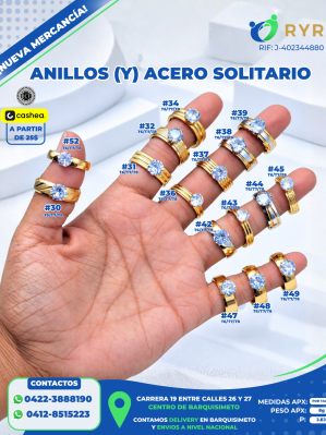ANILLOS (Y) ACERO SOLITARIO