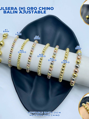 PULSERA (H) ORO CHINO BALIN AJUSTABLE