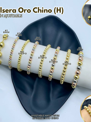 PULSERA ORO CHINO (H) BALÍN AJUSTABLE