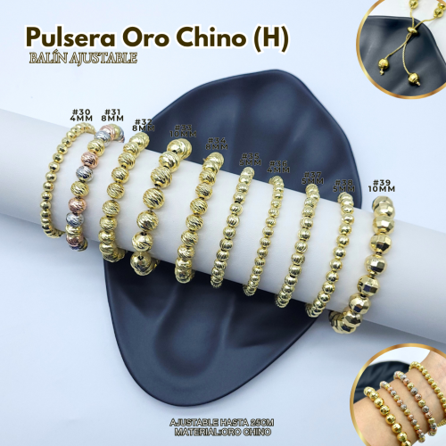 PULSERA ORO CHINO (H) BALÍN AJUSTABLE - Imagen 4