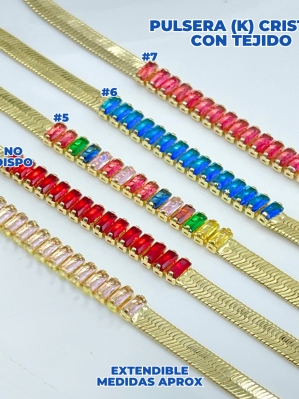 PULSERA (K) CRISTAL CON TEJIDO