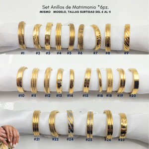 SET ANILLOS DE MATRIMONIO*6pz