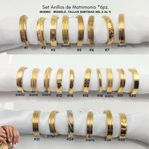 SET ANILLOS DE MATRIMONIO*6pz