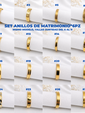 SET ANILLOS DE MATRIMONIO*6pz