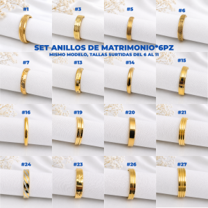 SET ANILLOS DE MATRIMONIO*6pz