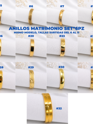 ANILLOS MATRIMONIO SET*6PZ