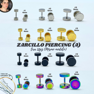 ZARCILLOS PIERCING TIRA*12PZ.