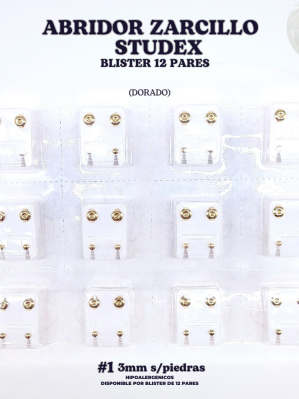 ABRIDOR ZARCILLOS STUDEX BLISTER DE 12 PARES