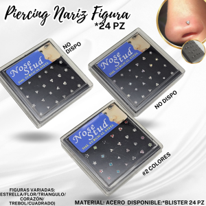 PIERCING NARIZ FIGURA x 24PZ