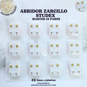 ABRIDOR ZARCILLOS STUDEX BLISTER DE 12 PARES