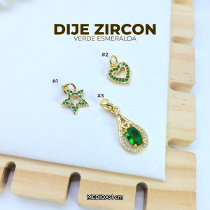 DIJE ZIRCON VERDE ESMERALDA