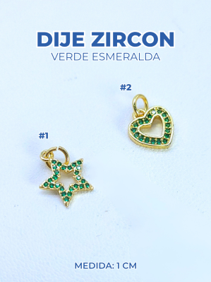 DIJE ZIRCON VERDE ESMERALDA