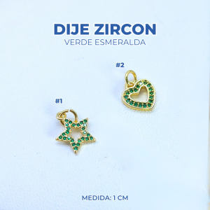 DIJE ZIRCON VERDE ESMERALDA