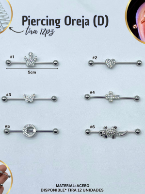 PIERCING OREJA (D) TIRA 12PZ