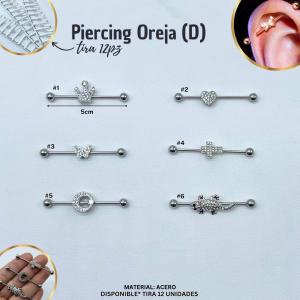 PIERCING OREJA (D) TIRA 12PZ