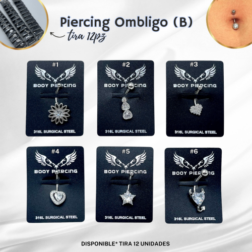 PIERCING OMBLIGO (B) - TIRA 12PZ