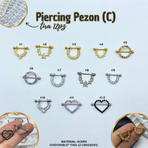 PIERCING PEZON (C) TIRA 12PZ