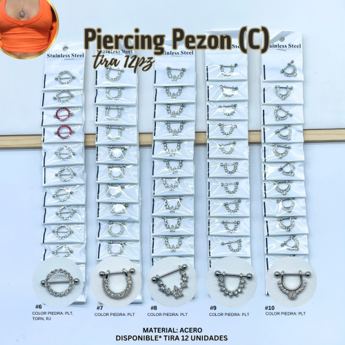 PIERCING PEZON (C) TIRA 12PZ - Imagen 2