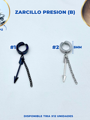 ZARCILLOS (M) PRESION CON CADENA DIJE *12PZ