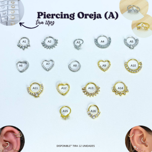 PIERCING OREJA (A) TIRA 12PZ