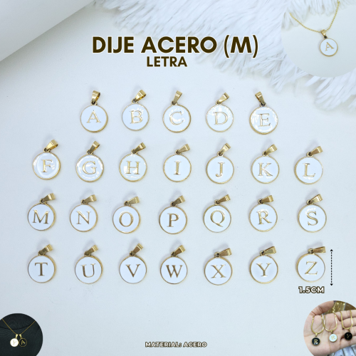 DIJE ACERO (M) LETRA