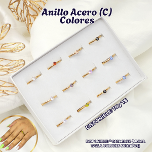 ANILLO ACERO (C) COLORES *12PZ