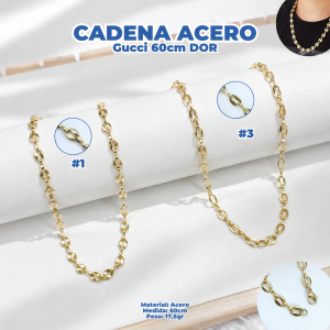 CADENA ACERO GUCC 60CM DOR