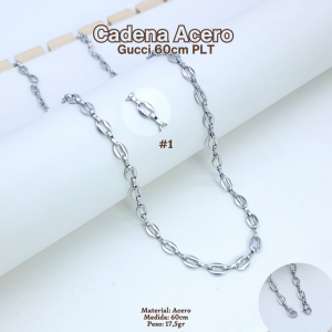 CADENA ACERO GUCC 60CM PLT