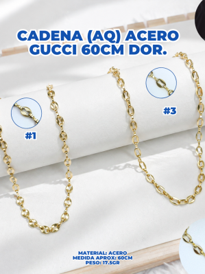 CADENA (AQ) ACERO GUCCI 60CM DOR.