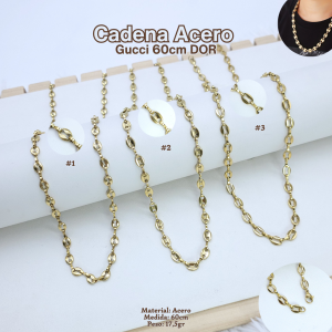 CADENA ACERO GUCC 60CM DOR