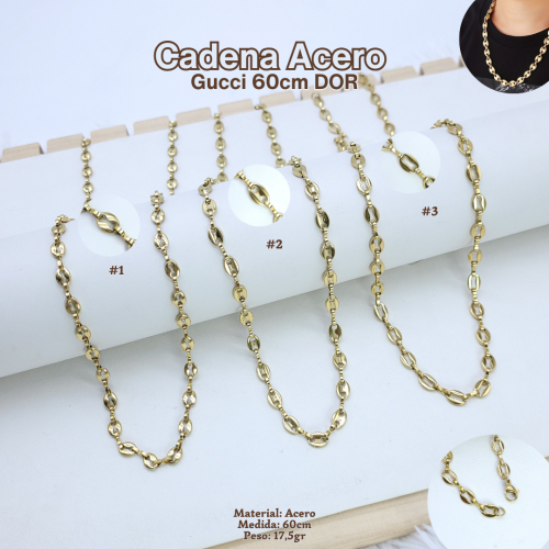 CADENA ACERO GUCC 60CM DOR