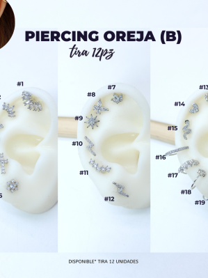 PÍERCING OREJA (B) TIRA 12PZ