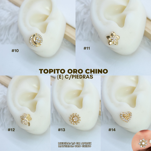 TOPITO ORO CHINO (E) C/PIEDRAS - Imagen 2