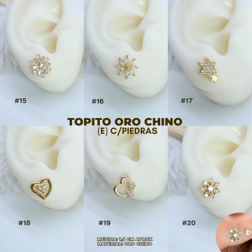 TOPITO ORO CHINO (E) C/PIEDRAS - Imagen 3