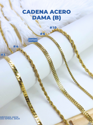 CADENA ACERO DAMA (B)*PAQ 10PZ MISMO MODELO