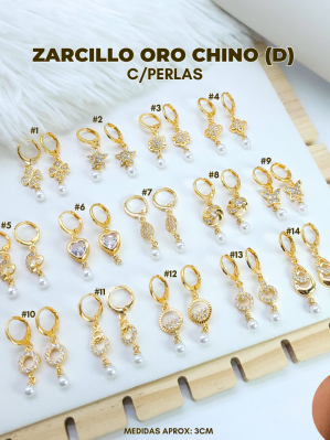 ZARCILLO ORO CHINO (D) C/PERLAS