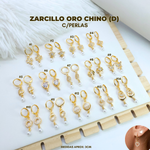 ZARCILLO ORO CHINO (D) C/PERLAS