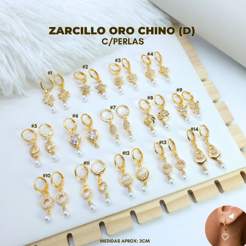 ZARCILLO ORO CHINO (D) C/PERLAS