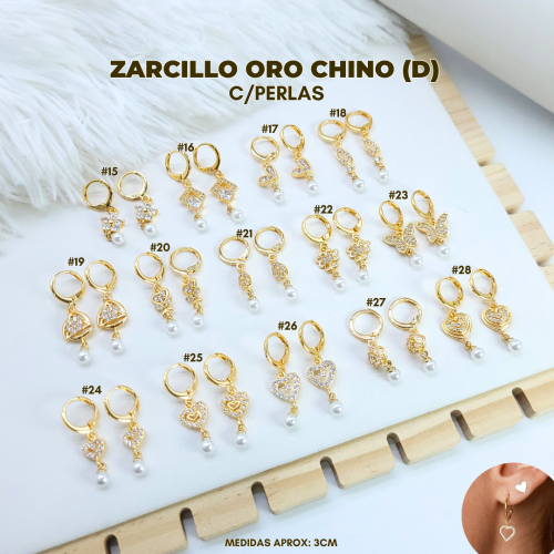 ZARCILLO ORO CHINO (D) C/PERLAS - Imagen 2