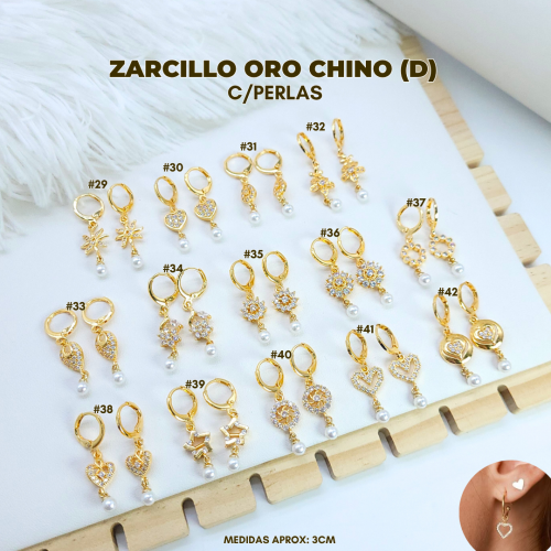 ZARCILLO ORO CHINO (D) C/PERLAS - Imagen 3