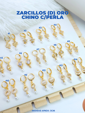 ZARCILLO ORO CHINO (D) C/PERLAS