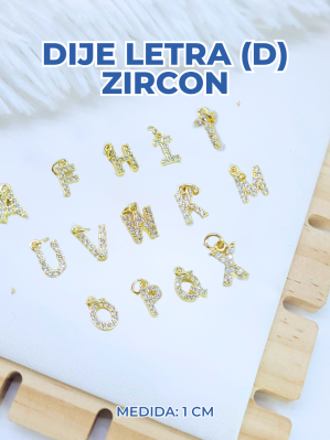 DIJE LETRA (D) ZIRCON