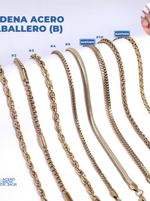 CADENA ACERO CABALLERO B *PAQ 10 PZ (MISMO MODELO)