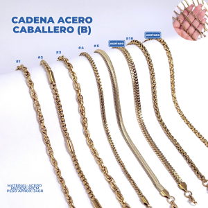 CADENA ACERO CABALLERO B *PAQ 10 PZ (MISMO MODELO)
